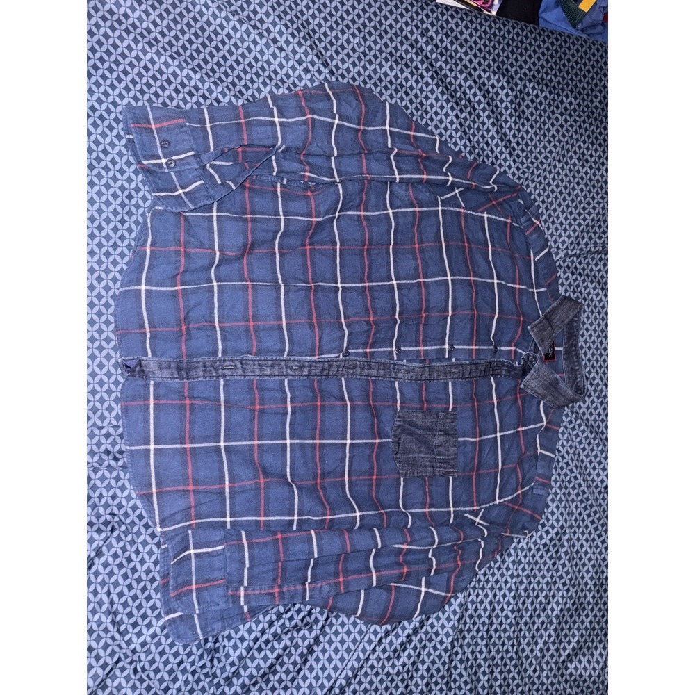 UNTUCKit Barrelstone Flannel Mens XL Blue Shirt